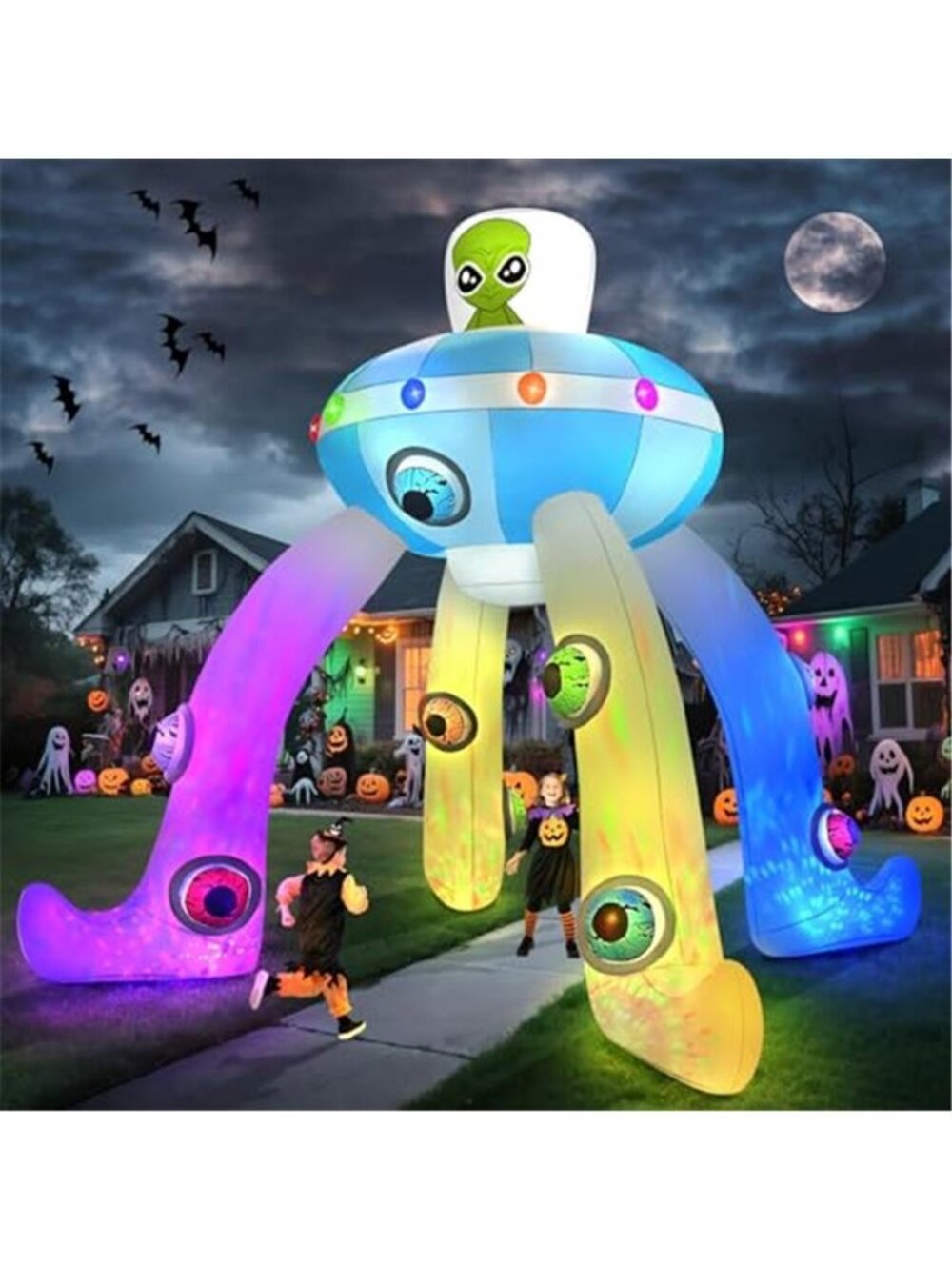 12FT Halloween Inflatables Archway UFO Alien